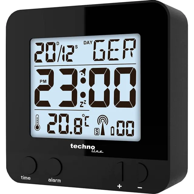 Technoline Radio gestuurde Wekker - Datum - Temperatuur - Technoline WT 235 Zwart