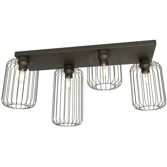 Emibig Plafondlamp Barn 4 lichts L 70 cm zwart