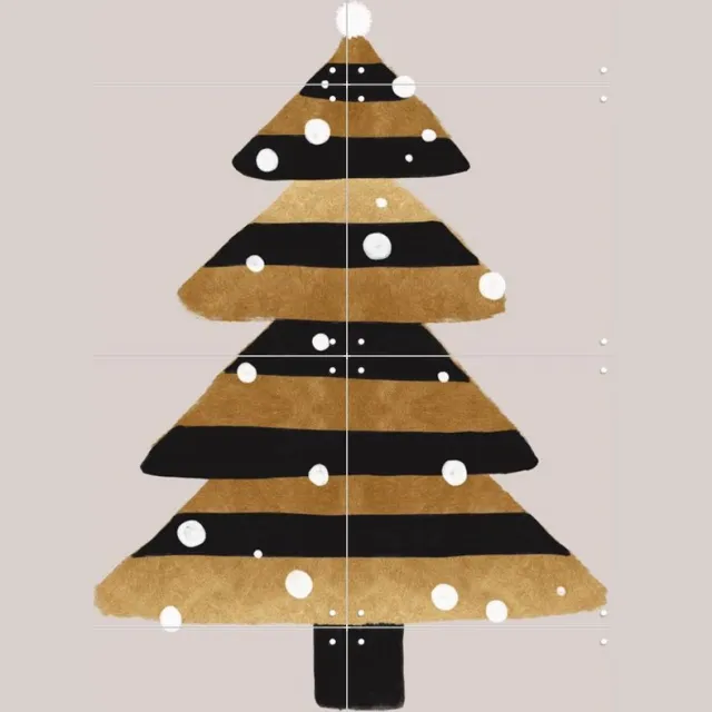 IXXI Xmas Tree, Orara Studio & Various - 80 x 80 cm - Grote wanddecoratie en posters Kerst, Winter Goud