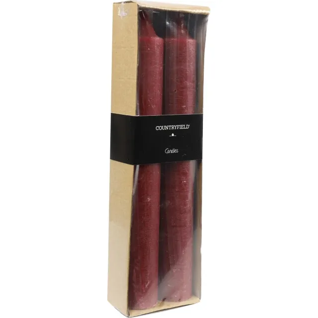 Decostar Countryfield Set van 2 Kaarsen | 25 cm | Rood