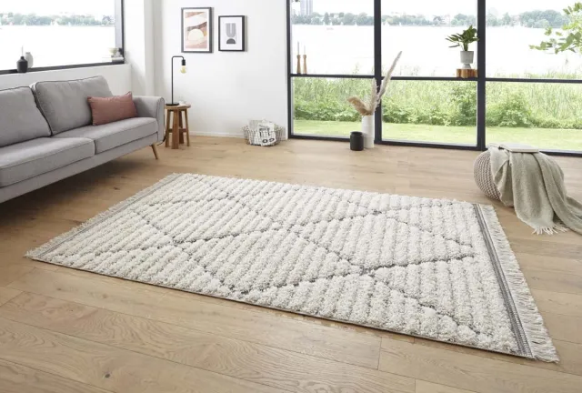 Mint rugs Berber vloerkleed - 3D Fulani crème/grijs 160x230