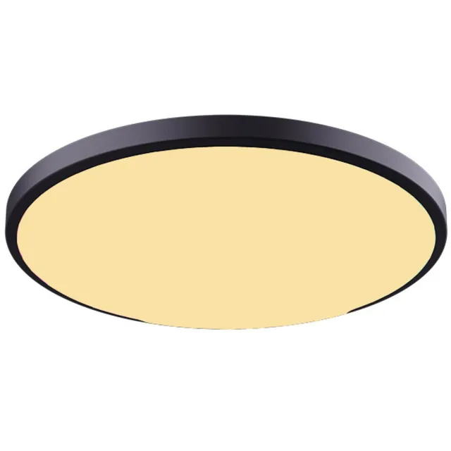 CW Dual-tone LED-plafondlamp met dimfunctie en kleuraanpassing, slimme afstandsbediening, ronde LED-plafondlamp voor slaapkamer - zwart frame