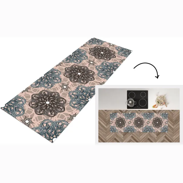 KitchenYeah Keukenloper - Loper keuken - Patronen - Abstract - Bloemen - Keukenloper vinyl multicolor