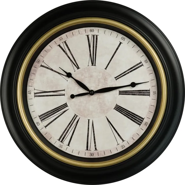 LW collection wandklok zwart goud 45cm - muurklok - klok - keukenklok - wandklok