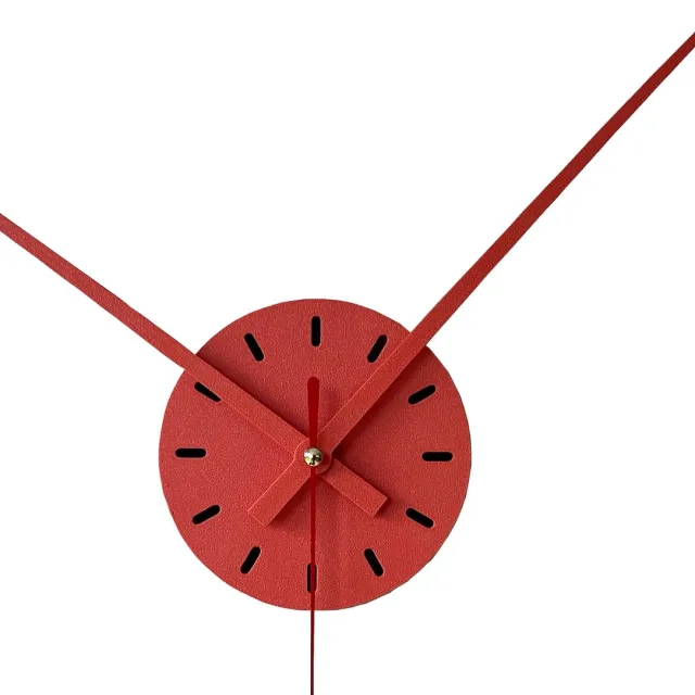 Home 3D Wandklok Rood – Ø35cm – Wandklok modern – Gemaakt met 3D-printtechnologie – Keukenklok – Wandklokken – Stil uurwerk