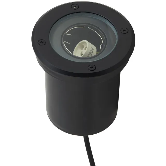 Lindby Grondspots - 1licht - ABS - H: 14 cm - GU10 - zwart