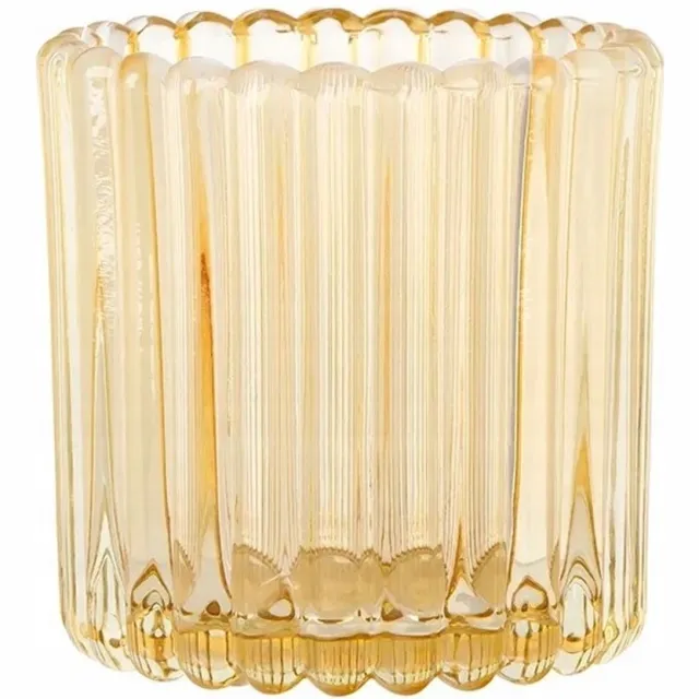 Altomdesign Altom Design Glazen Theelichthouder Geel 7,5 cm - Decoratieve Tafeldecoratie