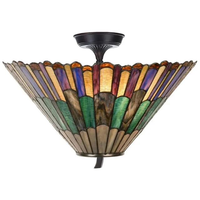 Coloured by Art Tiffany Plafonnière Styled Flower - Art Deco Trade Zwart