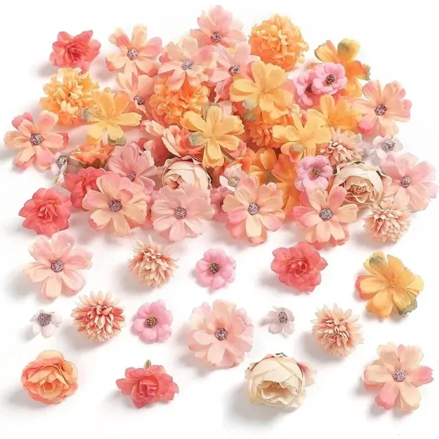 Kasey Mini Kunstbloemen - 40 Stuks - Nepbloemen Voor Knutselen & Decoratie - Oranje - Kasey