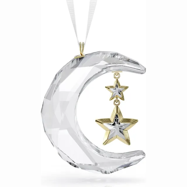Swarovski Maan Kerstornament 5686616 Goudkleurig en wit
