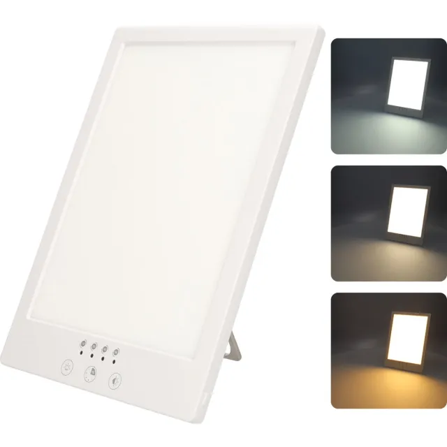 FB Pro Daglichtlamp - LED Lichttherapie - Daglicht lamp - Bureaulamp - Daglicht lamp - Hobby lamp - 3 Verschillende lichtstanden - Verschillende licht temperaturen - UV-Vrij - Tussen de 2000 en 12.000 lux - 24x18 cm - Wit Blauw