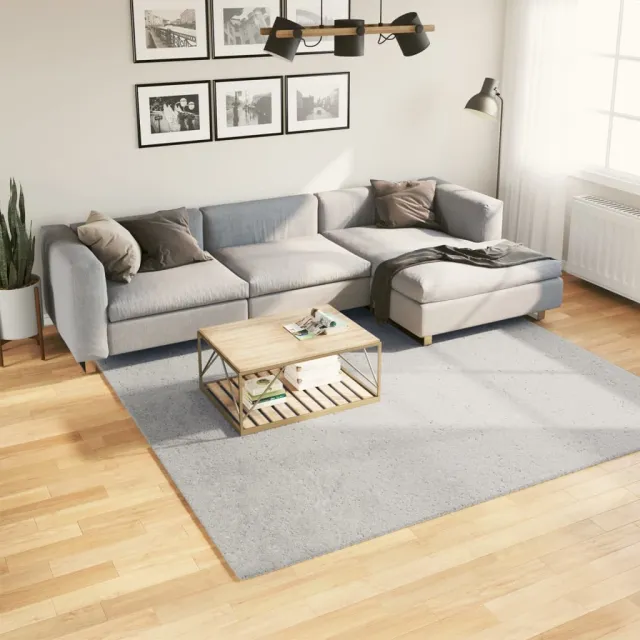 vidaXL Vloerkleed HUARTE laagpolig zacht wasbaar 240x240 cm grijs, foto 2