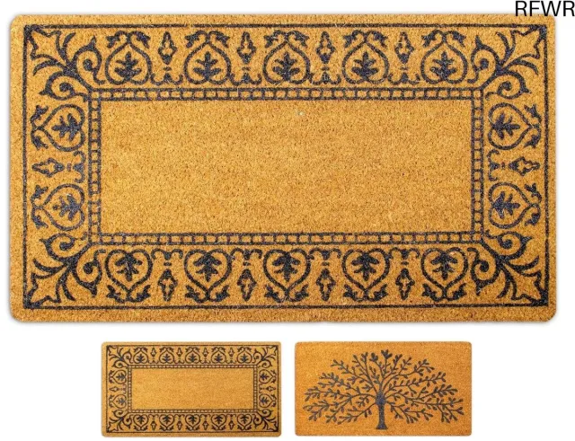 RFWR Kokos Voetmat met Antislip PVC - Duurzame Deurmat voor Binnen en Buiten, 40x70 cm Bruin