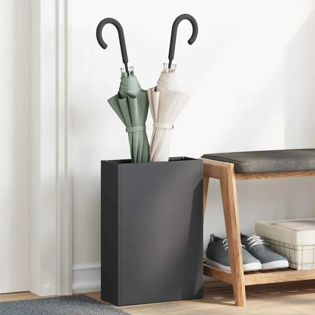 vidaXL Regen paraplu standaard Zwart 28 x 12 x 41 cm Staal