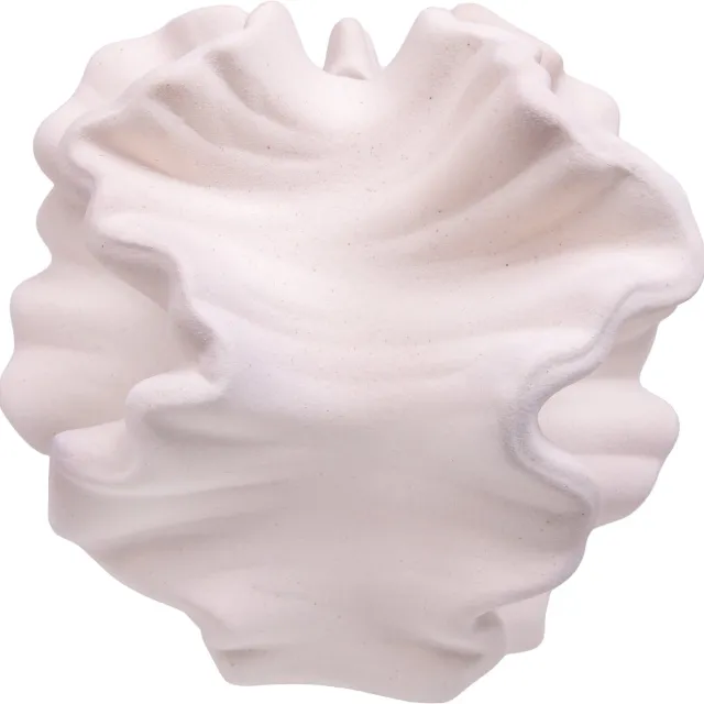 QUVIO Witte vaas - Design Vazen - Vaas keramiek - Voor droogbloemen - Decoratief object - Design woonaccessoires - Minimalistische decoratie - Keramiek - Coral - Wit