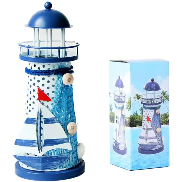 Famanu Metalen kaarsenhouder voor kerst, hoogte 18 cm, kandelaar in marineblauw, geschikt voor decoratie en sfeerverlichting