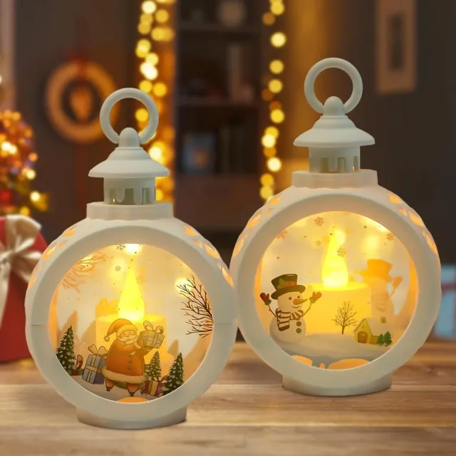 By Shane ByShane - Led kerstlantaarn windlicht voor Kerstmis in wit - Vintage kerstdecoratie voor binnen Any
