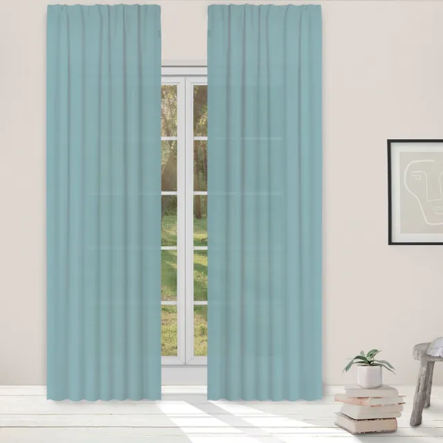 Light Guard Lichtdoorlatend Gordijn Cloud Blue – 140x280 cm – Kant-en-Klaar met Haken voor Rail – Lengte Aanpasbaar – Per Stuk Blauw (Cloud Blue)
