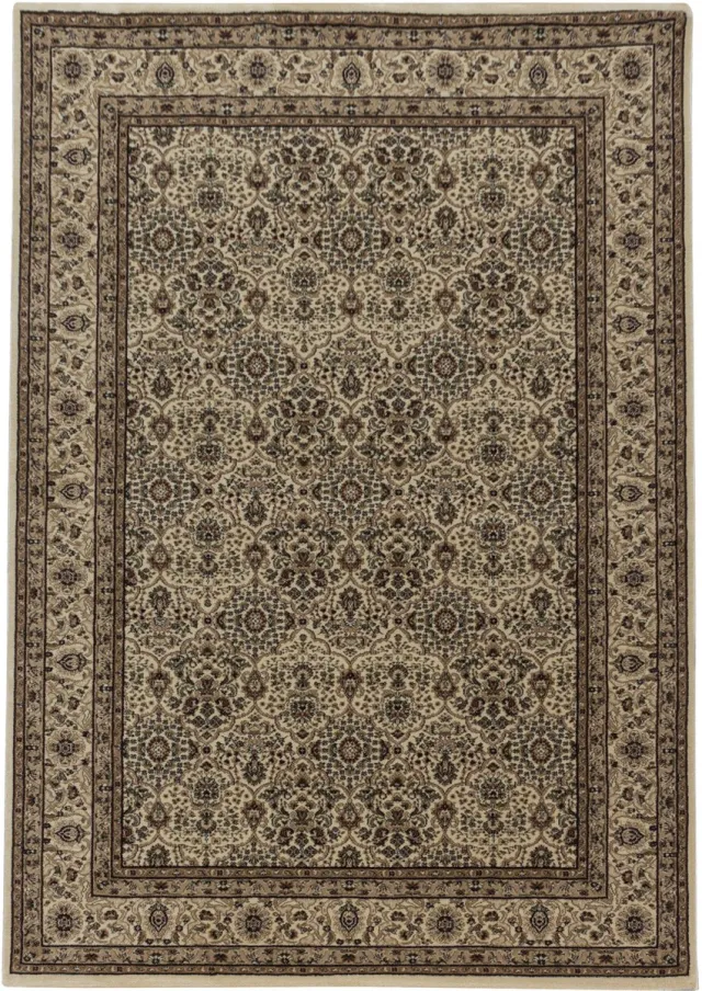 Muratap Tabriz Oosters Klassiek Laagpolig Vloerkleed Beige- 80x150 CM