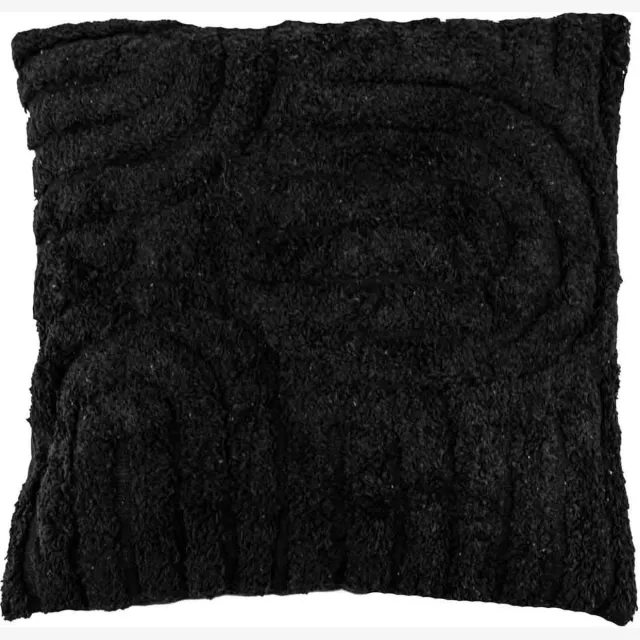 homebound by ky Sierkussen Fluffy organic black | 45x45cm | kussen organisch zwart pluizig