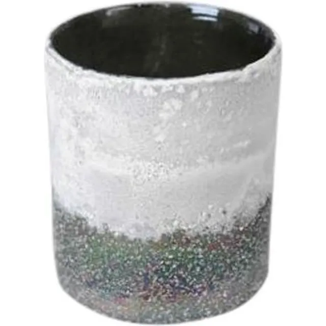 Rasteli Kaarsenhouder - glas - zwart - D8 x H9 cm