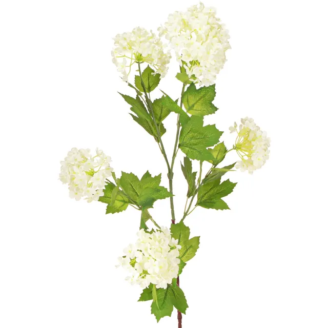 Viana Sneeuwbal Kunstmatige Viburnum Tak Witte Bloemen L90cm