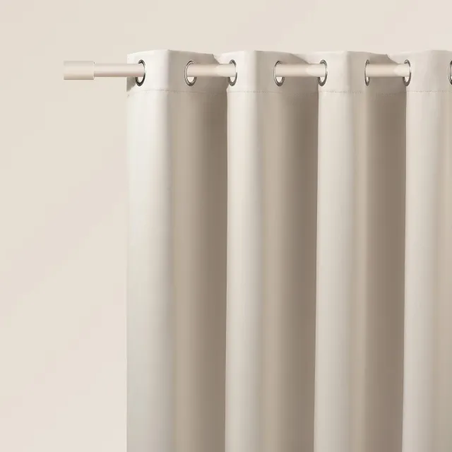 Unyqoos Elegant lichtbeige verduisterend gordijn met ringen voor woonkamer en slaapkamer
