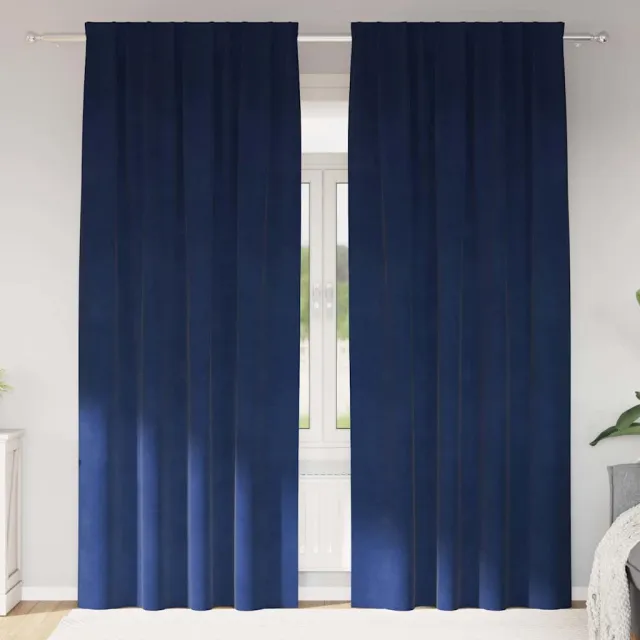 vidaXL Gordijnen 2 st Donkerblauw 140 x 245 cm fluweel