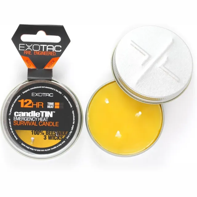 Exotac CandleTIN Small Slow Burn Bijenwax Geel