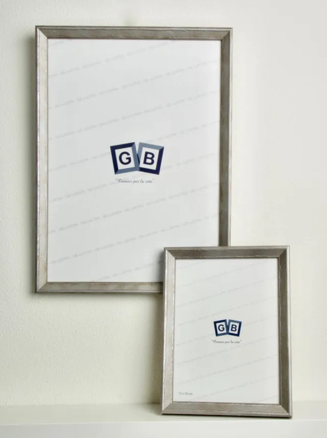 GB Diep Houten Fotolijst – Fotoformaat 15 x 20 – Zilveren Kleur