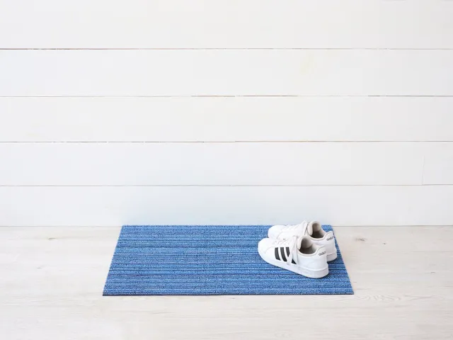 CHILEWICH Deurmat-Skinny-Stripe-46x71cm-Ocean donkerblauw, blauw, grijs