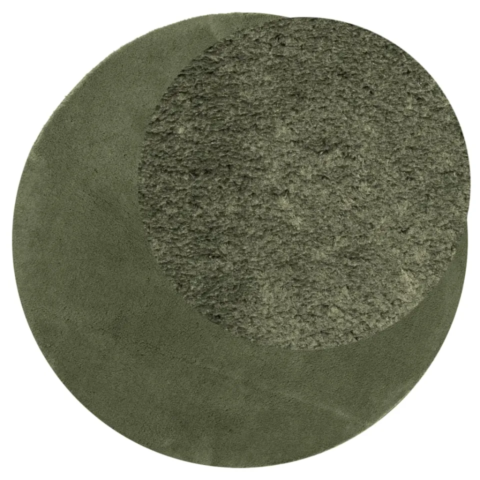 vidaXL Rug HUARTE Green Ø 160 cm 100% Polyester Plat Groen