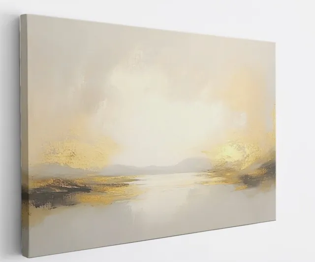 Saammp Canvas Schilderij - Landschap - Neutraal - Abstract kunstwerk - 90x60 - Foto op canvas - Wanddecoratie - Muurdecoratie Woonkamer - Slaapkamer decoratie - Canvas Print Multicolor