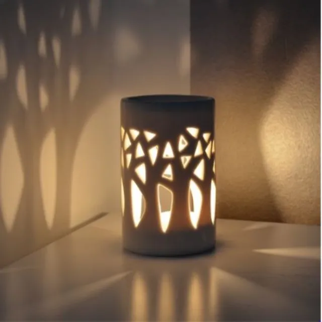 Zen'Arôme Zen’Arôme - Forest geurbrander - Stijlvolle keramische waxmelter - Decoratief bosmotief Bruin, Zwart