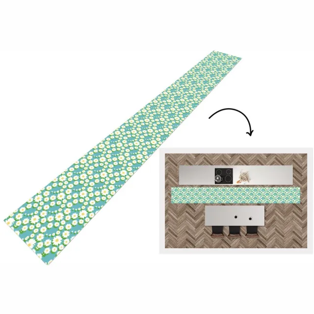 KitchenYeah Keukenloper - Keukenmat - Bloemen - Patroon - Madelief - Keuken vloerkleed Multicolor