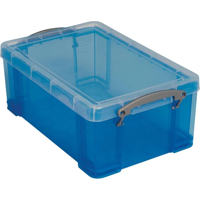 Really Useful Opbergbox ru 9ltr 395x210x140mm transp blauw