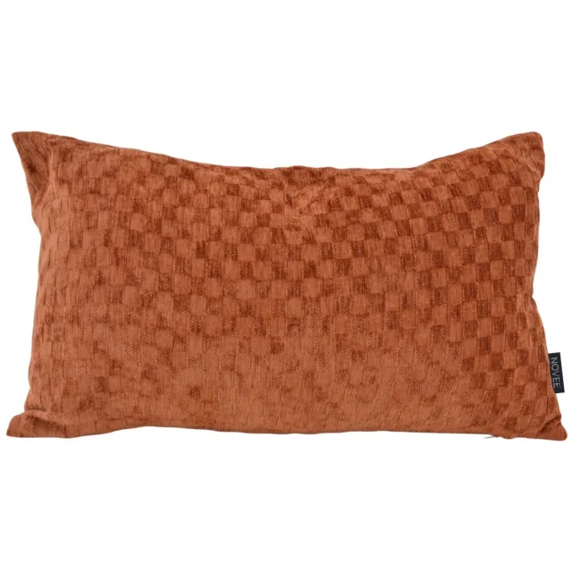 NOVÉE Chenille Checker Terra Kussenhoes | 30x50 cm | Polyester