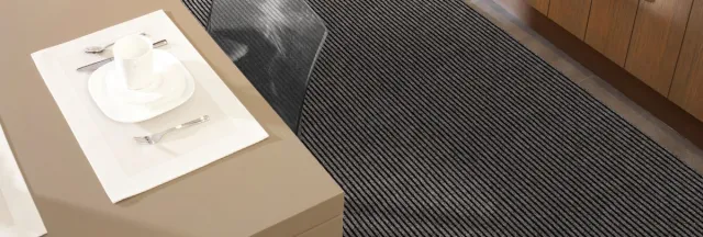 JYG Vloerkleed STRIPE - Keukenmat - Keukenloper - Anti Slip - 100x500cm - Grijs