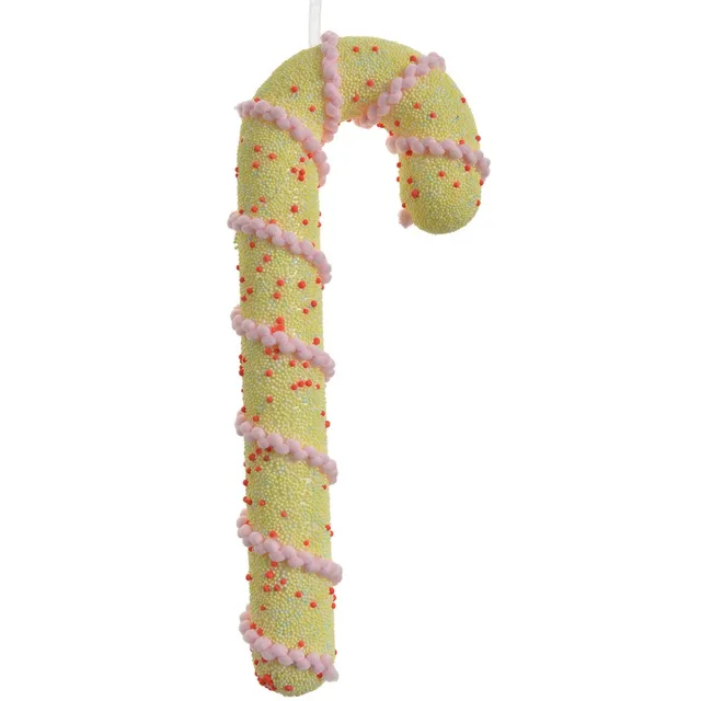 Clayre & Eef Kersthanger Zuurstok 10x3x26 cm Geel Kunststof
