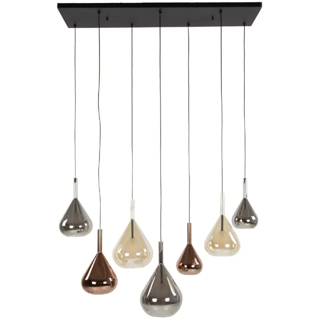 Nest of Nora Hanglamp Naro - 7-lichts - Modern - Zwart Donkergrijs