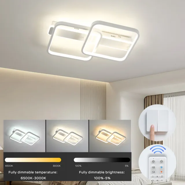 ANTENLICHT LED Plafondlamp - Plafonniere - Wit - 3000K-6500K - 4.260LM - 38W - Dimbaar Met Afstandsbediening - Voor Eettafel - Kantoor - Hal - Woonkamer - Slaapkamer