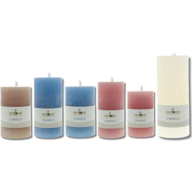 Scentmoods Rustieke Kaars Set Arctic Blues – Stompkaars en Dinerkaars in Blauwtinten