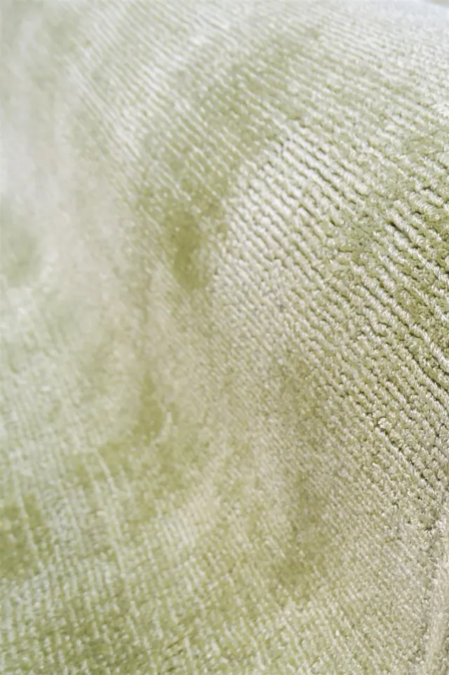Padiro stijlvol laagpolig vloerkleed 80 x 150 cm - groen - modern effen ontwerp - voor vloerverwarming - van viscose en katoen