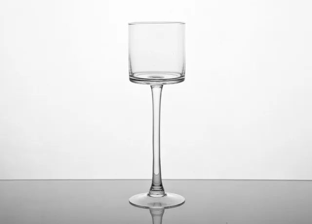 WITEK HOME Glazen Kaarsenhouder voor Tealights en Clubkaarsen - 28cm Hoog Kleurloos
