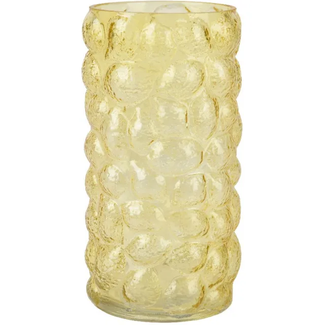Kaemingk Vaas glas d15h28 cm geel