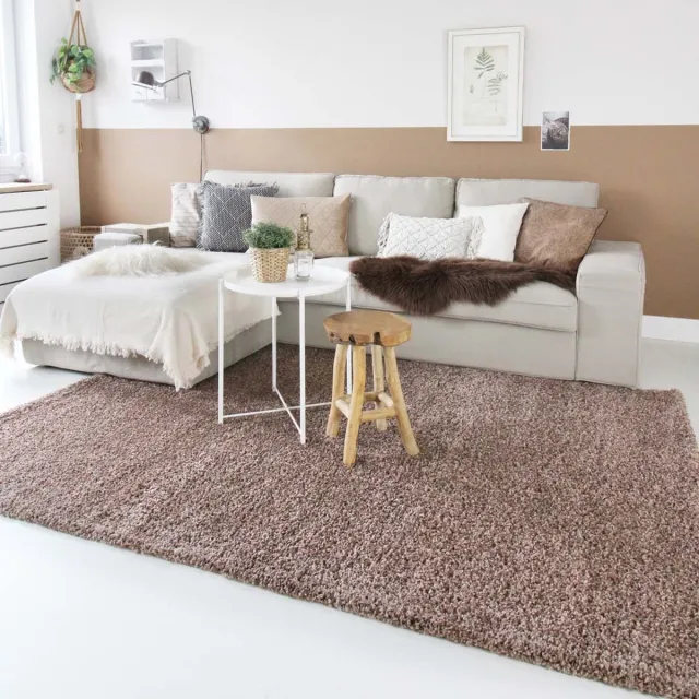 Tapeso Hoogpolig vloerkleed - Shaggy Trend mokka 120x170