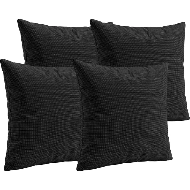 CLP Sierkussens Set van 4 - Zonder Vulling - 45x45 cm - Decoratieve Kussens voor Bank & Tuin - Wasbaar met Ritssluiting antraciet