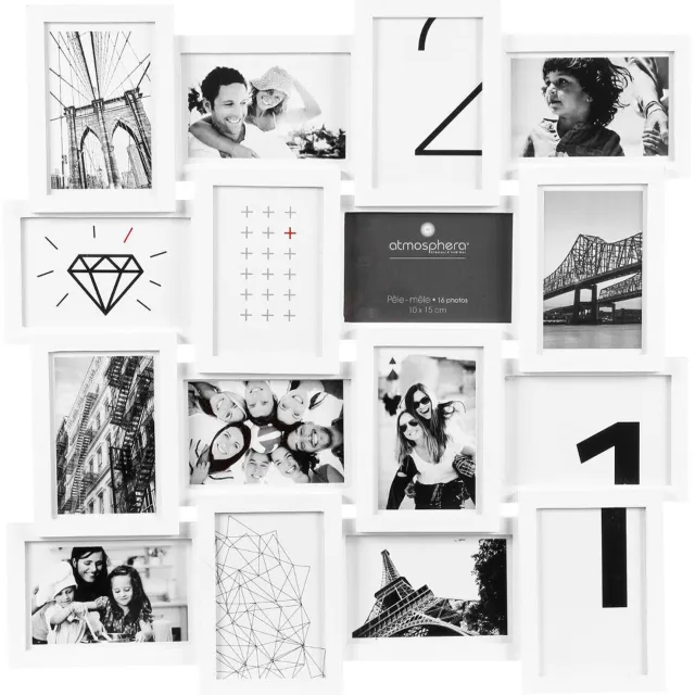 Atmosphera Fotolijsten collage, 16 delen, wit