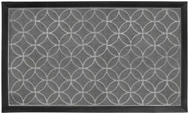 Douceur d intérieur Douceur d'intérieur - Rubberen deurmat FEUILLES, 45 x 75 cm Grijs