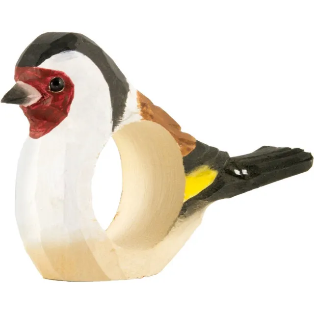 Wildlife Garden Servetring in lindenhout handgemaakt - Putter/distelvink brun